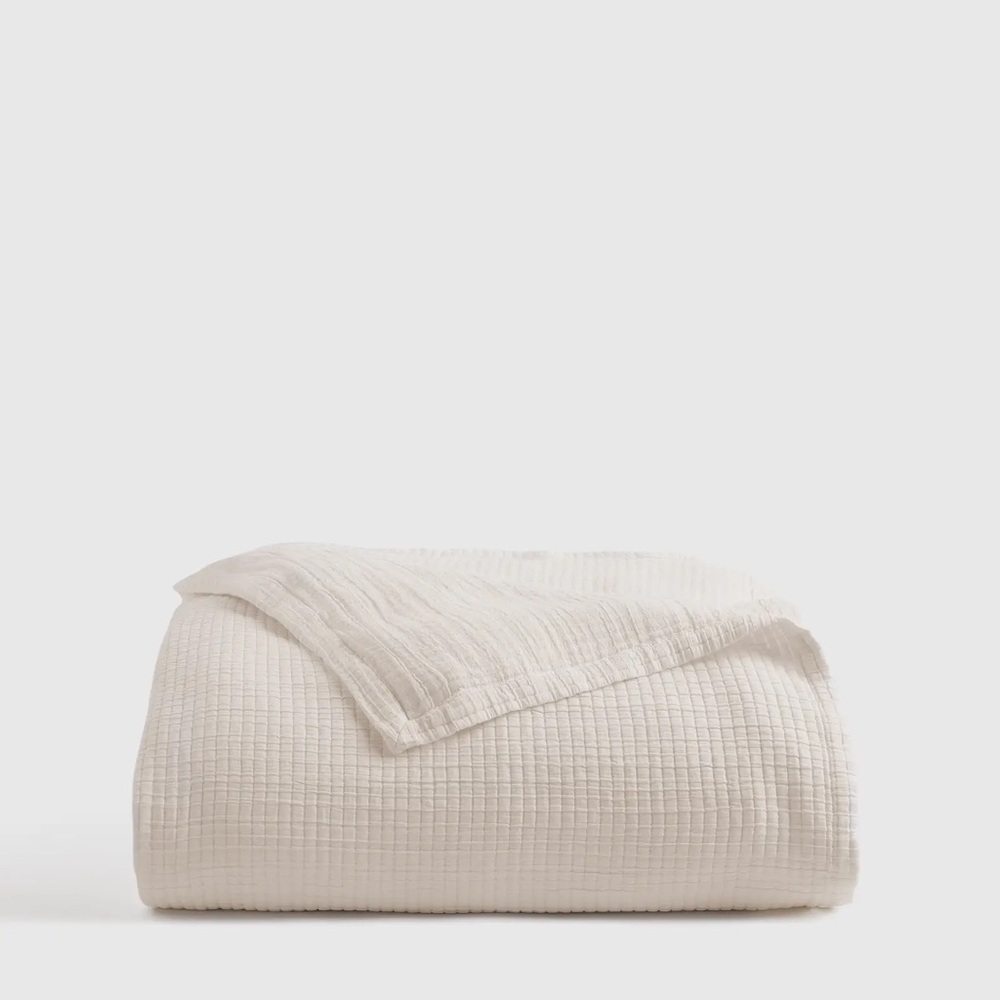 Quince King/ Cal king Organic Ribbed cotton coverlet
